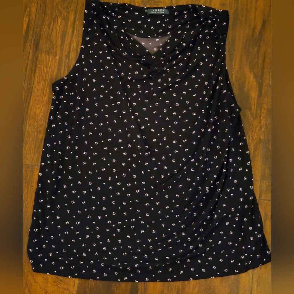 Lauren Ralph Lauren Sleeveless Cowlneck Shell Top Size 14/16